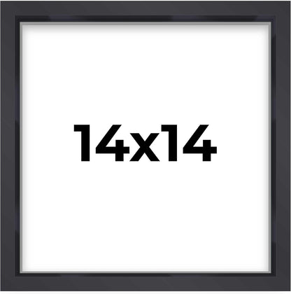 14x14 Shadow Box Black | 3/4" Depth of Usable Space | Solid Wood Pine | Includes UV Resistant Acrylic Plexiglass, Acid-Free Backing & Hanging Hardware | Made to Order in USA - Colors A