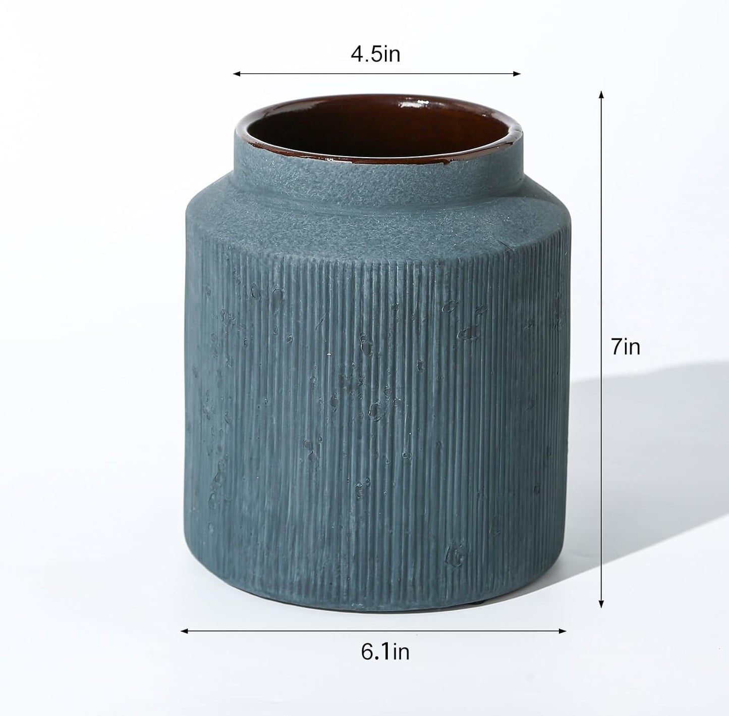 Rustic Vases for Home Decor. Ceramic Vase for Dining Table Decor. Terracotta Decorative Vase 6.1IN. ZSHLXM