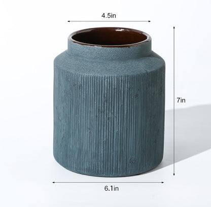 Rustic Vases for Home Decor. Ceramic Vase for Dining Table Decor. Terracotta Decorative Vase 6.1IN. ZSHLXM