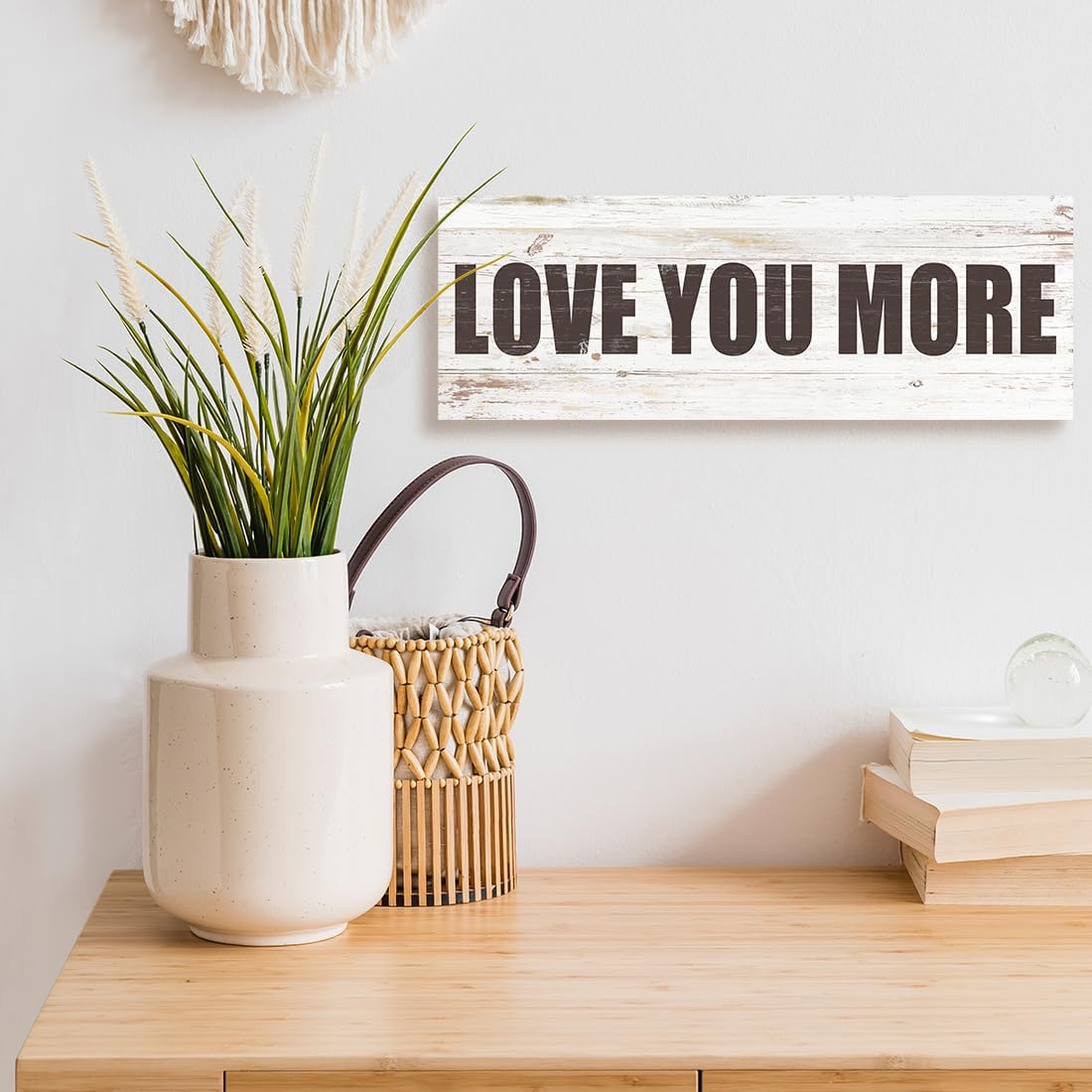 Quotes Wall Decor Enjoy the Little Things Sign Family Wall Signs Canvas Prints Rustic Wooden Wall Art Wood Pictures for Living Room Bedroom Office Home Decor, 6 X 17 Inch Framed
