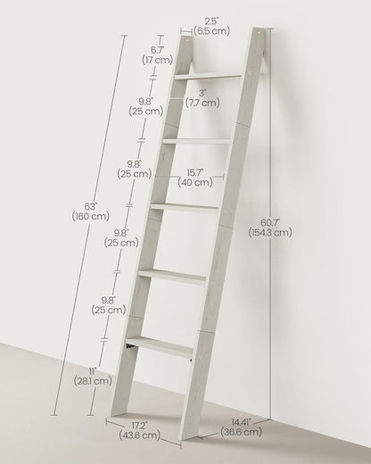 VASAGLE Blanket Ladder Decorative Farmhouse for The Living Room, 5-Tier Ladder Shelf, Ladder Rack for Storage and Decor, Honey Brown ULLS018K41
