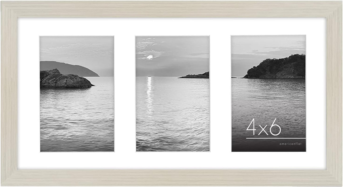 Americanflat 4x6 Collage Picture Frame with Shatter-Resistant Glass - Fits Five 4x6 Photos or Use as One 11x14 Picture Frame - Signature Collection - Collage Frames for Wall Display - Black