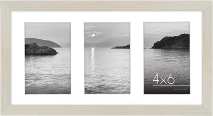 Americanflat 4x6 Collage Picture Frame with Shatter-Resistant Glass - Fits Five 4x6 Photos or Use as One 11x14 Picture Frame - Signature Collection - Collage Frames for Wall Display - Black