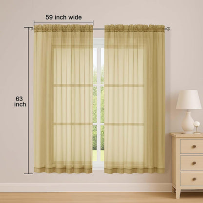 OWENIE Sheer Curtains 84 inches Long 2 Panels Set for Living Room/Bedroom, Rod Pocket Voile Sheer Panel Drapes, White, 2pcs, Each 42" W x 84" L - Colors B