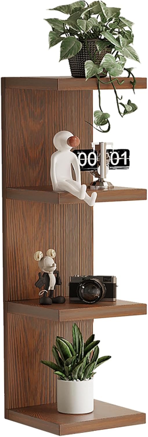 LitaEther Versatile 7 Tier Wall Shelf Unit,White Lack Wall Shelf,Display Floating Shelf with LED Remote Control Light
