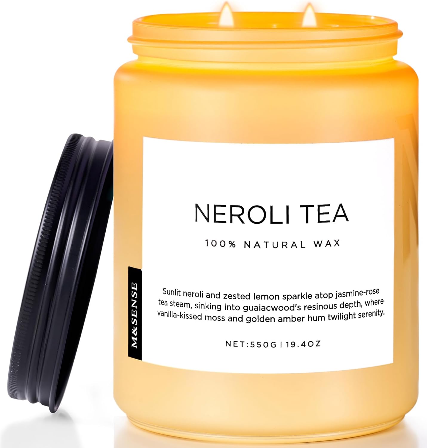 M&SENSE Eucalyptus & Mint Scented Jar Candle, Large 19.4oz Natural Soy Wax, 110-Hour Long Lasting Non-Toxic Clean Burning, Fresh Smelling Home Aromatherapy for Spa Stress Relief, Gifts for Men Women