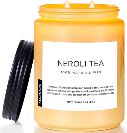 M&SENSE Eucalyptus & Mint Scented Jar Candle, Large 19.4oz Natural Soy Wax, 110-Hour Long Lasting Non-Toxic Clean Burning, Fresh Smelling Home Aromatherapy for Spa Stress Relief, Gifts for Men Women
