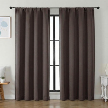 Simplebrand Ava Sage Green Blackout Curtains for Bedroom 63 Inch Length 2 Panels Set, Solid Thermal Insulated Energy Saving Rod Pocket Window Treatment Curtains Blackout Drapes, W40 x L63 Inch, Sage - Colors C