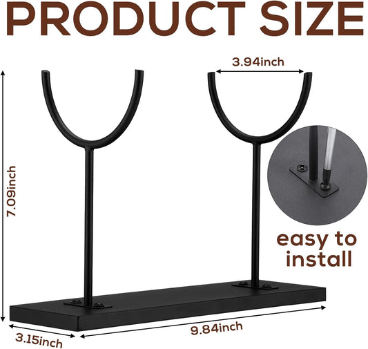 Double U-shaped Metal Display Stand Holder Large Black Rack for Sculptures Art Objects Collections Product Display Stand, Museum Home Office Desktop Tabletop Storage