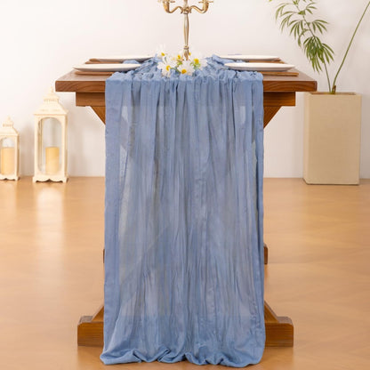 Socomi 3pcs Sage Green Cheesecloth Table Runner Summer Boho Rustic Gauze 120 inch 10FT Cheese Cloth Sheer Runner for Wedding Party Baby Shower Home Decor Holiday Decorations