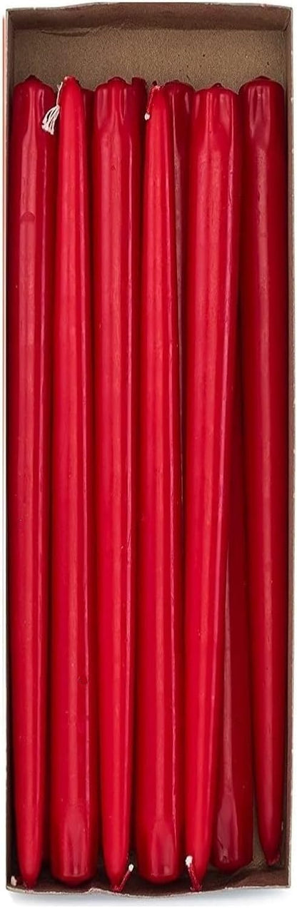 D'light Online White Taper Candles, 10 Inch Premium Quality Candles Hand-Dipped Tapered Candles, Dripless, Smokeless and Unwrapped Bulk Pack for Events - Set of 12 (10 Inch, White)