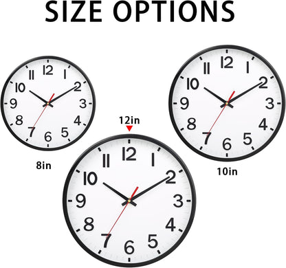 Wall Clocks Battery Operated 8 inch Modern Wall Clock,Silent Non Ticking Wall Clock for Living Room Bedroom Kitchen Office Classroom Decor (Green White)