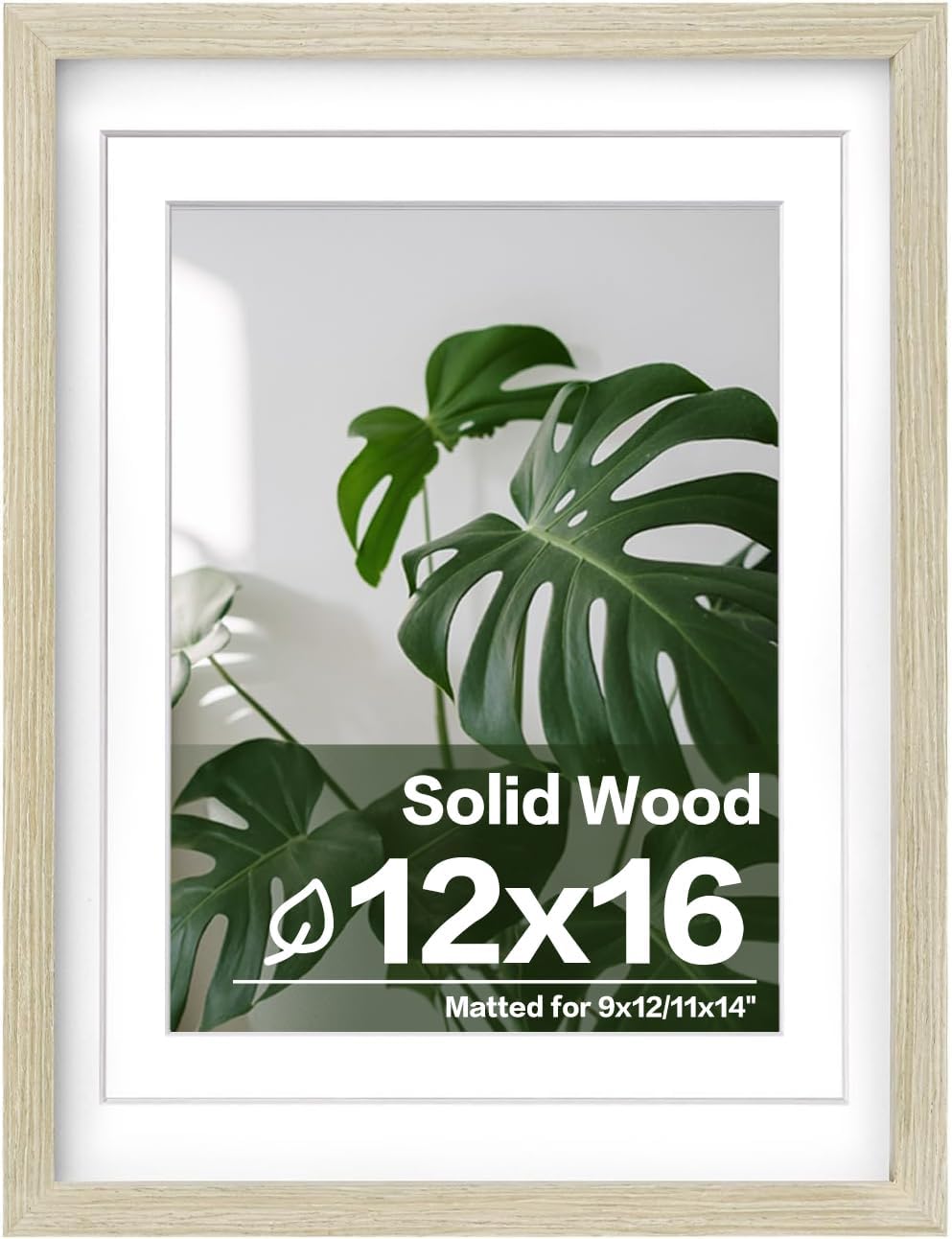 Egofine 12x16 Picture Frame Black, Covered by Plexiglass Made of Solid Wood, Display Pictures 9x12 and 11x14 with Mat or 12x16 Without Mat, for Wall Mounting Photo Frame - Colors B