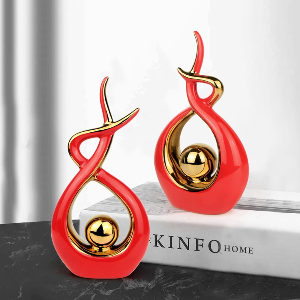 Norrclp Home Decor Modern Abstract Art Ceramic Statue Table Decorations for Dining Room Living Room Office Centerpiece