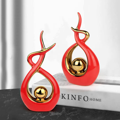 Norrclp Home Decor Modern Abstract Art Ceramic Statue Table Decorations for Dining Room Living Room Office Centerpiece