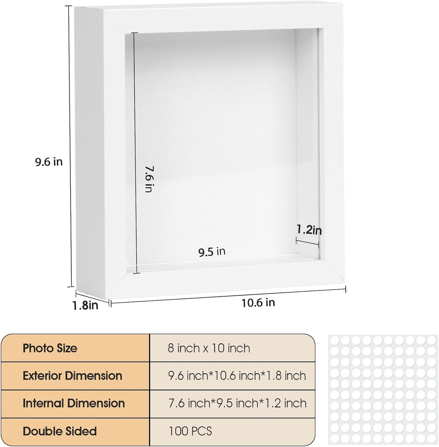 6 Pcs Shadow Box Frame - 5x5 Square Frame Display Case for Sports Memorabilia & Wedding Keepsakes - Wall Mountable Display Box for Medals, Photos, Dried Flowers (Black)