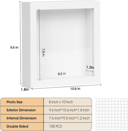 6 Pcs Shadow Box Frame - 5x5 Square Frame Display Case for Sports Memorabilia & Wedding Keepsakes - Wall Mountable Display Box for Medals, Photos, Dried Flowers (Black)