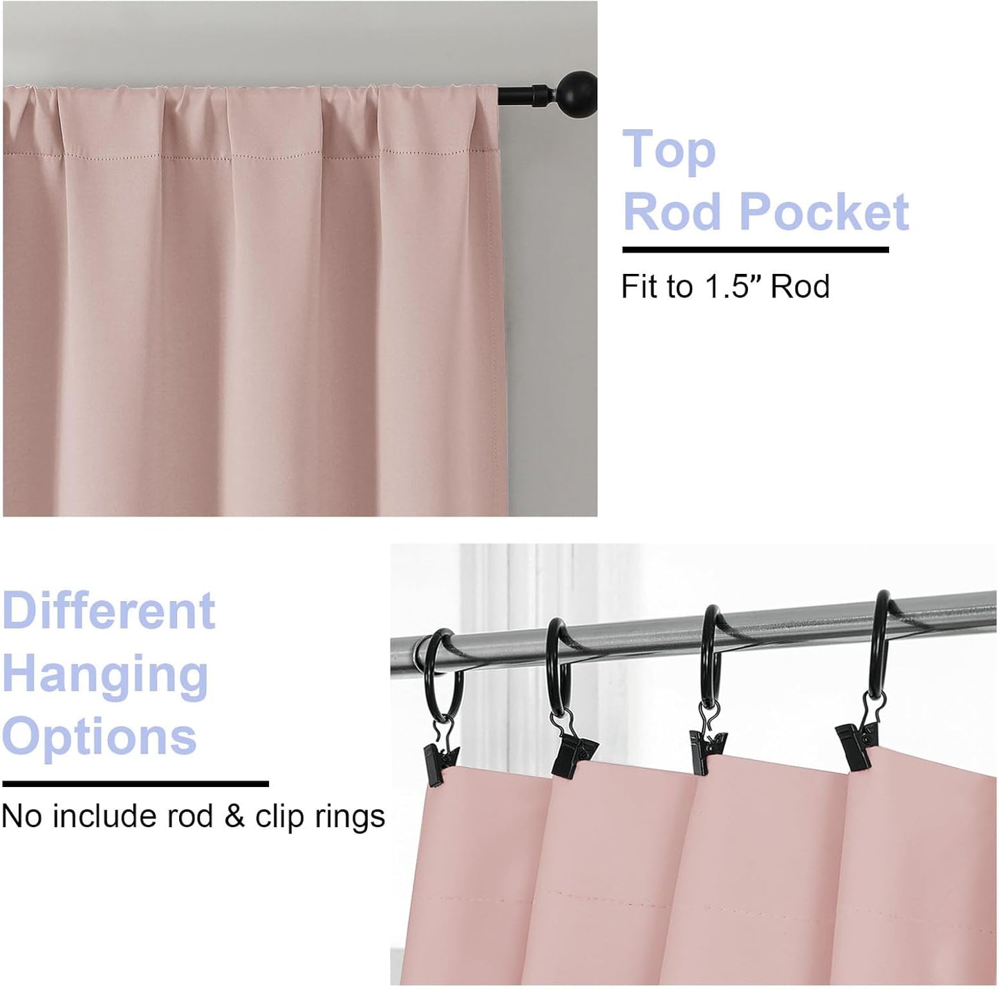 Simplebrand Ava Sage Green Blackout Curtains for Bedroom 63 Inch Length 2 Panels Set, Solid Thermal Insulated Energy Saving Rod Pocket Window Treatment Curtains Blackout Drapes, W40 x L63 Inch, Sage - Colors A