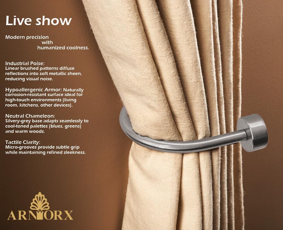 Quality Curtain Holdbacks, Solid Steel Curtain Holdback with Disk Finial,Electroplate Finishes, Set of 2 Window Curtain Tieback Hooks, Warm Gold