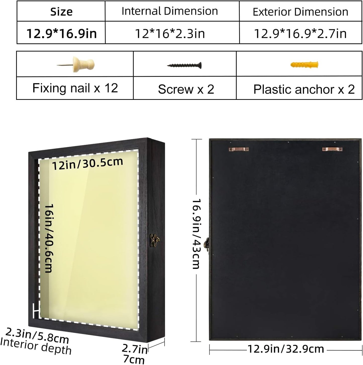 TJ.MOREE Shadow Box Frame 8 x 10 Shadowbox Display Case Picture Frame with Linen Back Memorabilia Bouquet Medals Military Photos Memory Box