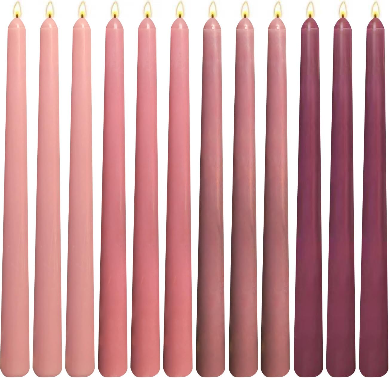 12-Pack Earth Tone Taper Candles, 10 Inch Unscented Dripless Candlesticks, Long-Lasting Burn Time of 7-8 Hours, Perfect for Fall Harvest Halloween Thanksgiving Dinners Parties and Home Décor