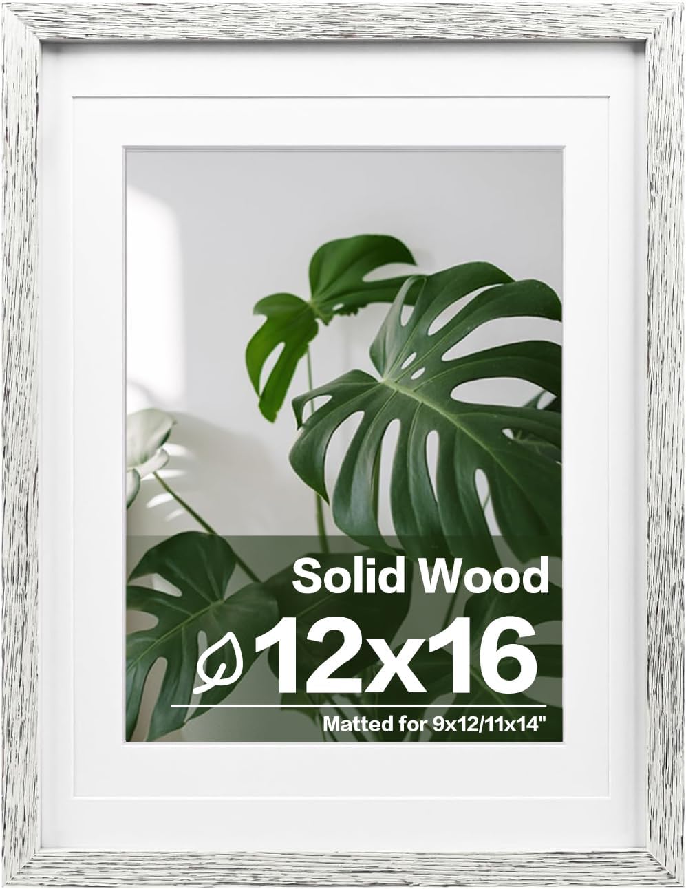 Egofine 12x16 Picture Frame Black, Covered by Plexiglass Made of Solid Wood, Display Pictures 9x12 and 11x14 with Mat or 12x16 Without Mat, for Wall Mounting Photo Frame - Colors B