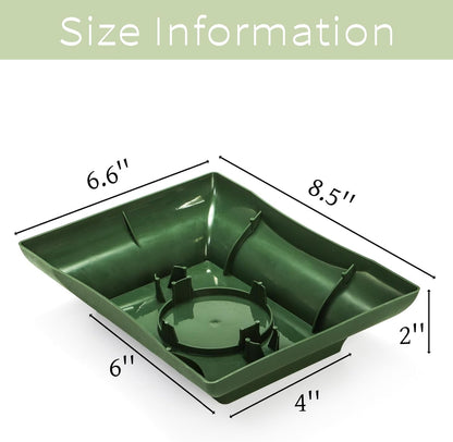 Lyellfe 16 Pieces Floral Bowls for Centerpieces, Green Design Bowls for Flower Arrangements, Rectangular Floral DIY Supplies Bowl Kit for Party, Wedding, Festival, Table Decor