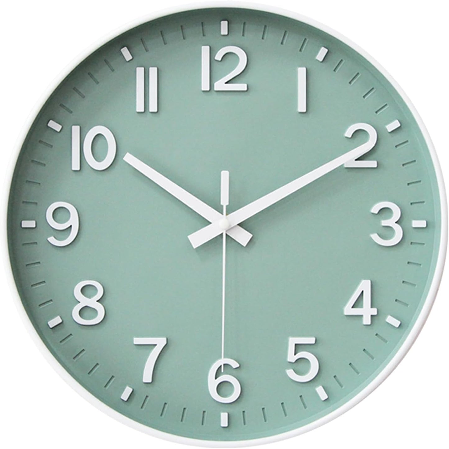 HZDHCLH Wall Clocks Battery Operated,12 inch Silent Non Ticking Modern Wall Clock for Living Room Bedroom Kitchen Office Classroom Decor (Olive Green and Gold)