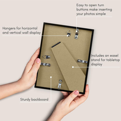Americanflat 24x36 Poster Frame with Polished Plexiglass - Streamline Collection - Thin Border Picture Frame for Wall Display - Hanging Hardware Included - Black - Colors C