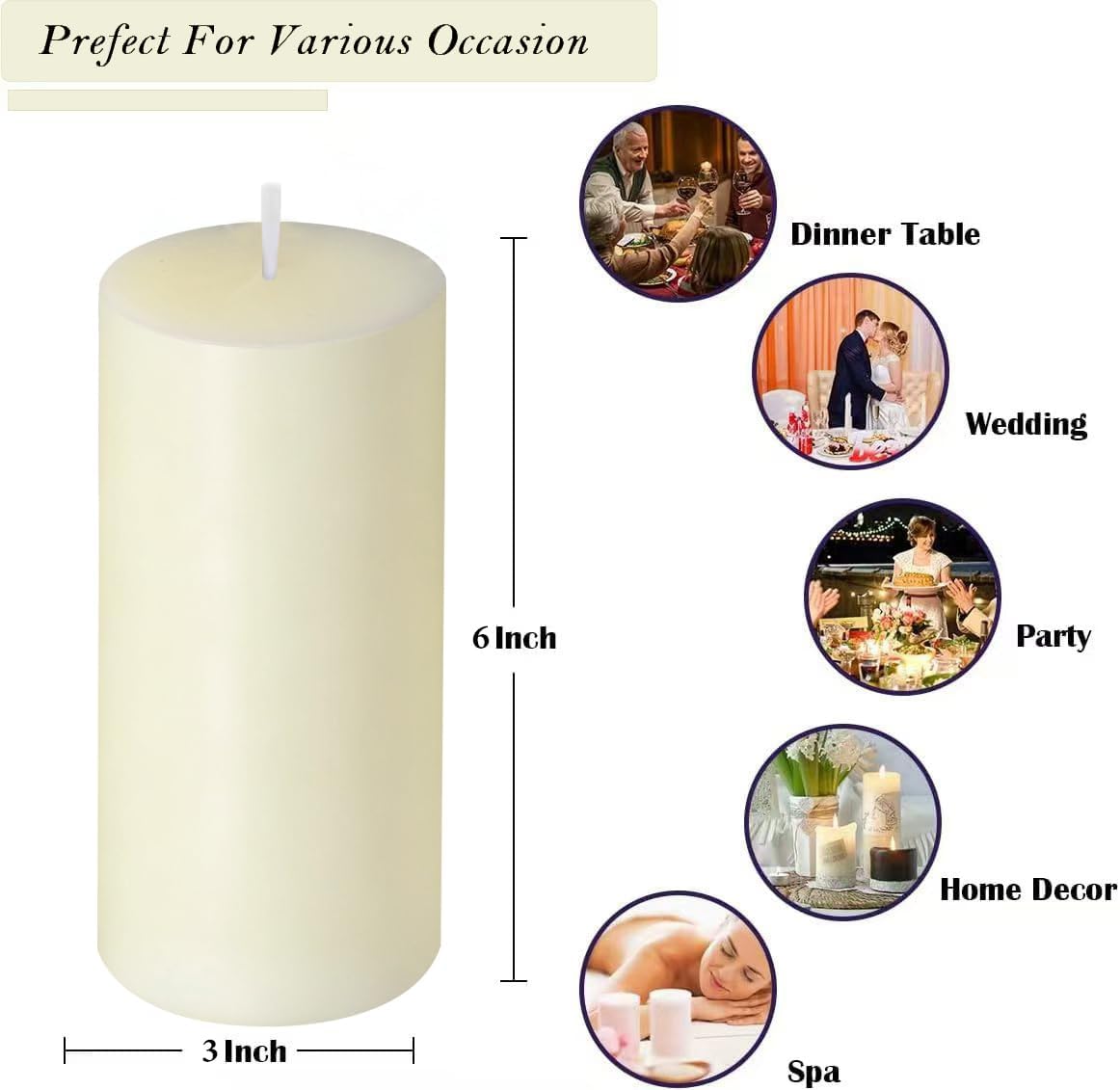 2 Pack 3x6 Inch Sage Green Unscented Pillar Candles - 70 Hour Long Burning Dripless Smokeless Candles for Home Decor Weddings Festivals Spa Meditation