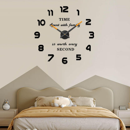 VANGOLD Large Wall Clocks for Living Room Decor, Decorative Wall Clocks Battery Operated (Black Wall Decor)