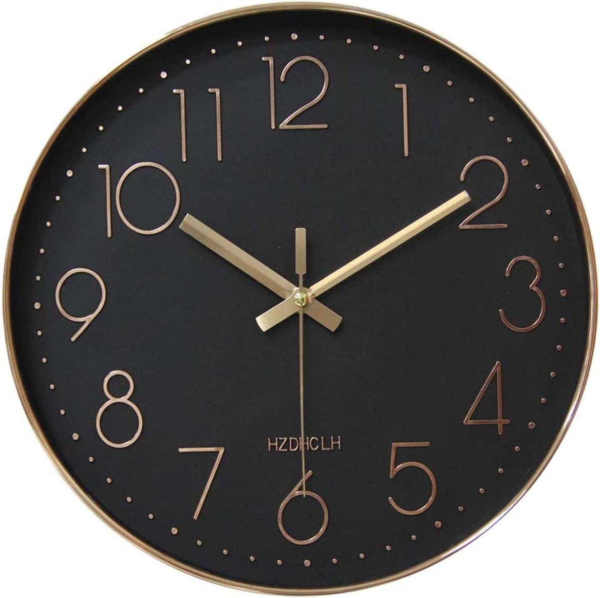 HZDHCLH Wall Clocks Battery Operated,12 inch Silent Non Ticking Modern Wall Clock for Living Room Bedroom Kitchen Office Classroom Decor (Olive Green and Gold)