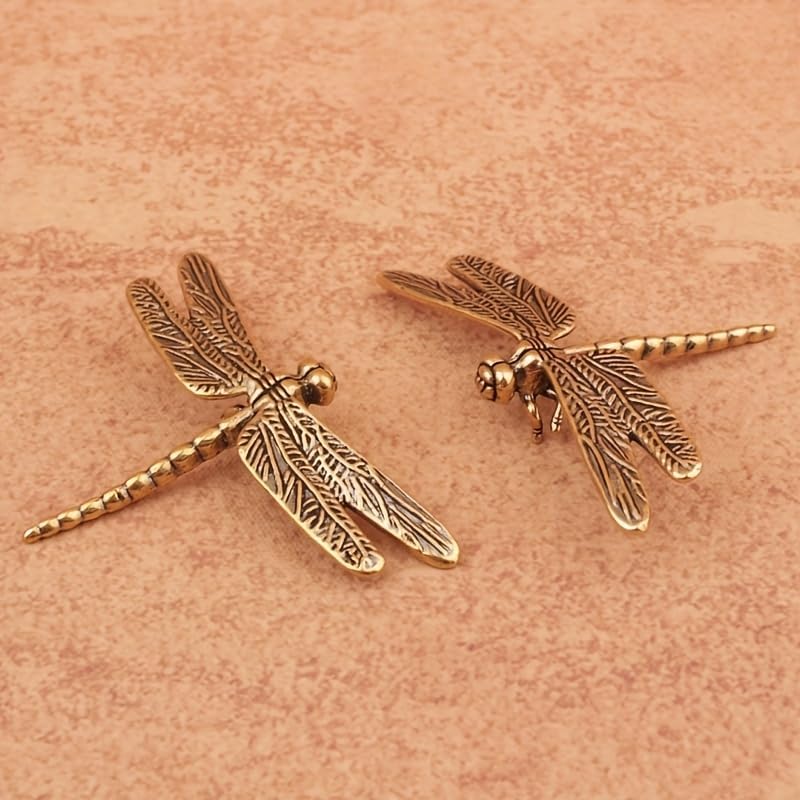 Dragonfly Sculpture - Handmade Metal Dragonfly Figurine with Wings for Study & Office