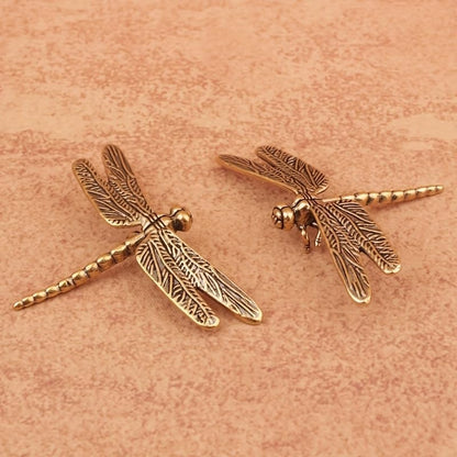 Dragonfly Sculpture - Handmade Metal Dragonfly Figurine with Wings for Study & Office
