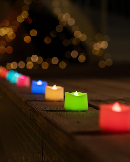Homemory 24Pcs Flickering Flameless Candle Battery Operated, 200+Hours Fake Electric LED Tea Lights for Votive, Centerpiece Table Decorations, Wedding, Aniversary, Halloween, Christmas