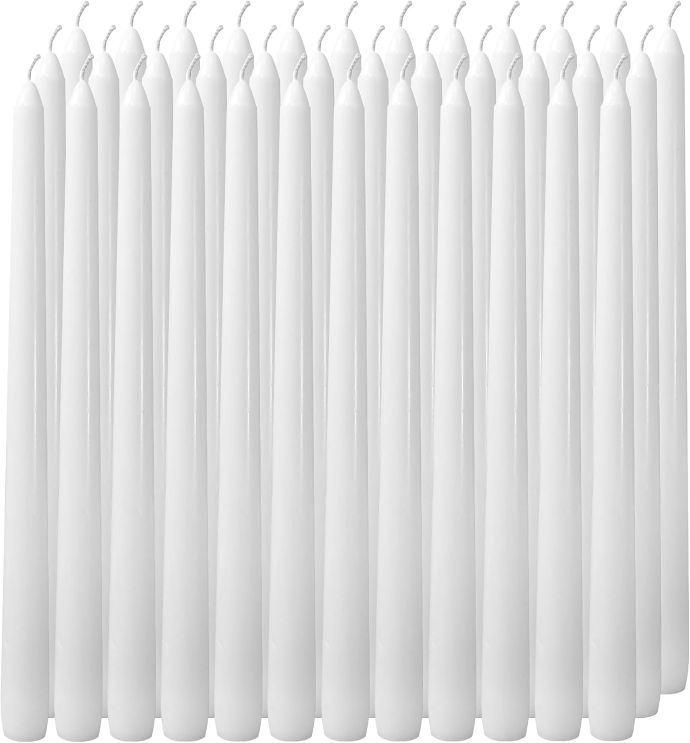 4 Pack White Taper Candles丨Taper Candles 10 Inch Dripless丨Unscented & Smokeless Candlesticks Bulk丨7-8 Hours Long Burning Tall Candles丨Ideal for Christmas Weddings Parties Dinner