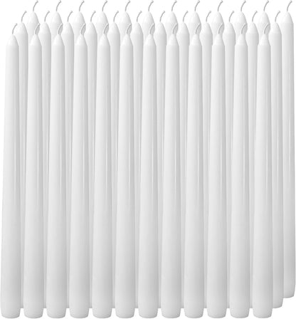 4 Pack White Taper Candles丨Taper Candles 10 Inch Dripless丨Unscented & Smokeless Candlesticks Bulk丨7-8 Hours Long Burning Tall Candles丨Ideal for Christmas Weddings Parties Dinner