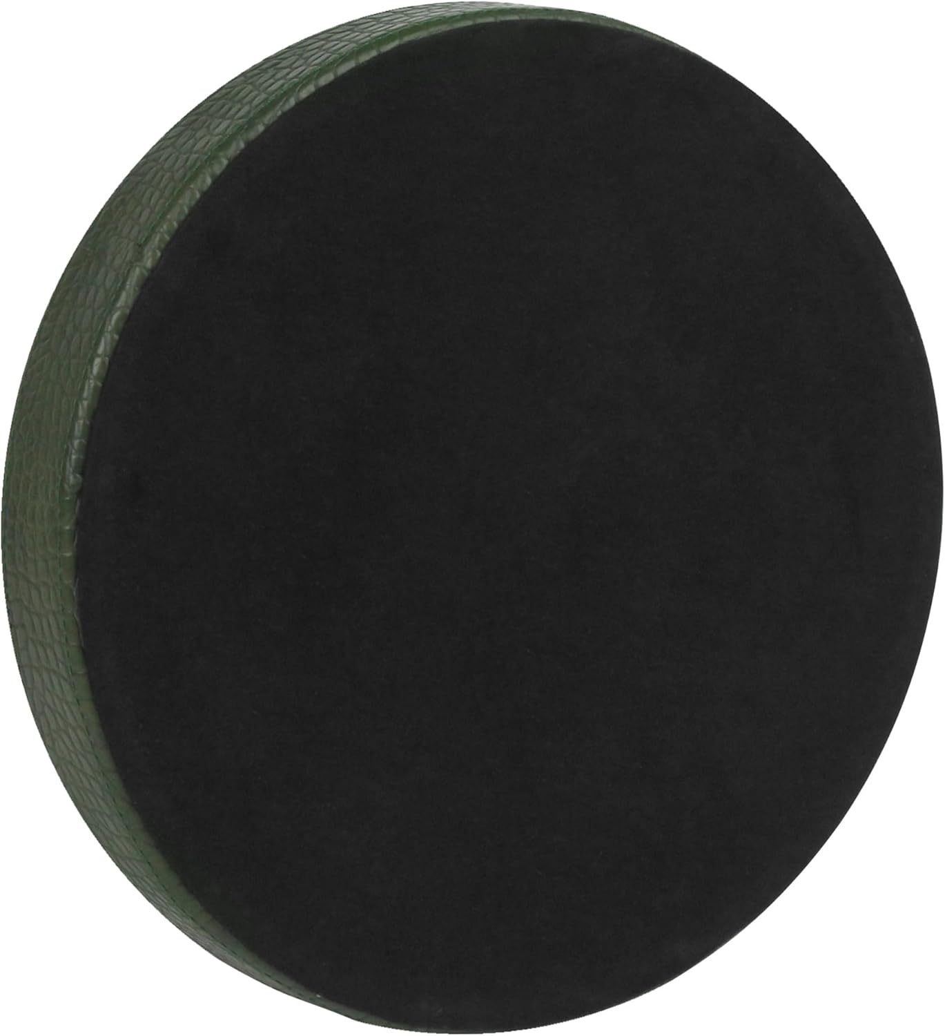 HofferRuffer Round Serving Tray 20'', Elegant Faux Leather Circle Ottoman Table Tray, Serve Tea Coffee Breakfast in Bedroom Living Room Kitchen (Brown)