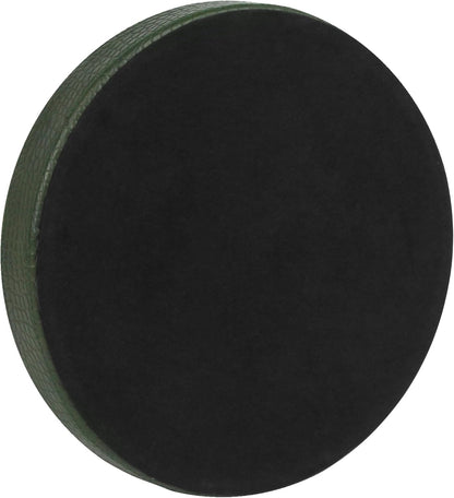 HofferRuffer Round Serving Tray 20'', Elegant Faux Leather Circle Ottoman Table Tray, Serve Tea Coffee Breakfast in Bedroom Living Room Kitchen (Brown)