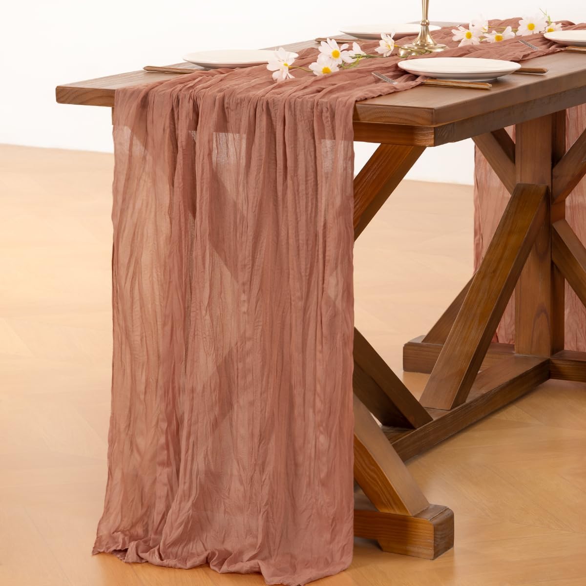 Socomi 3pcs Sage Green Cheesecloth Table Runner Summer Boho Rustic Gauze 120 inch 10FT Cheese Cloth Sheer Runner for Wedding Party Baby Shower Home Decor Holiday Decorations