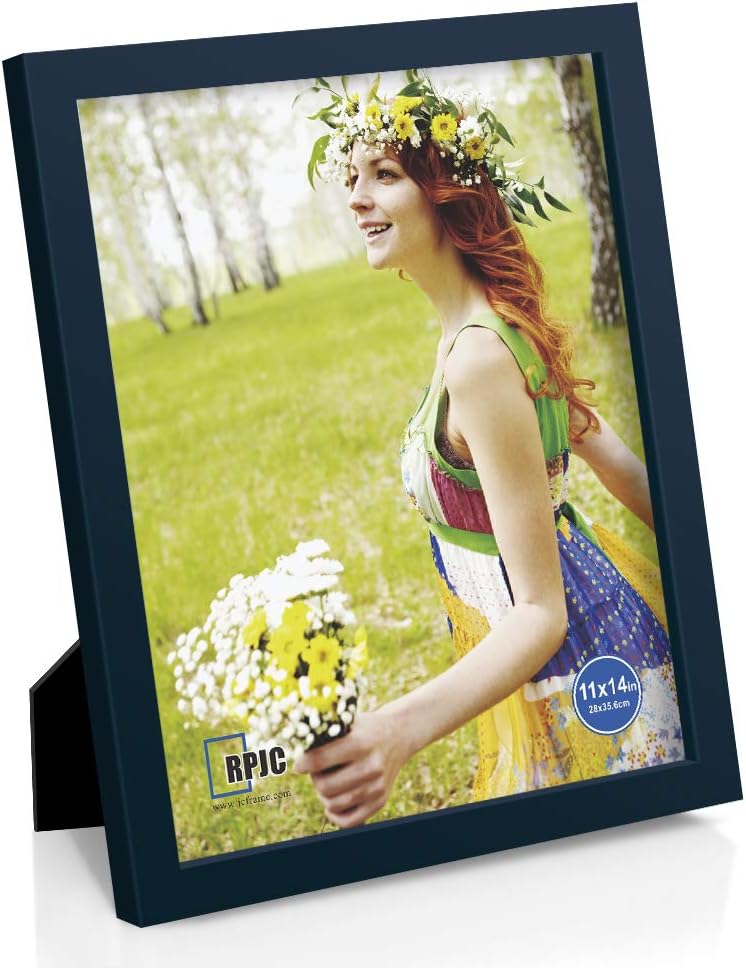 RPJC 5x7 Picture Frames Made of Solid Wood High Definition Glass for Table Top Display and Wall Mounting Photo Frame Black
