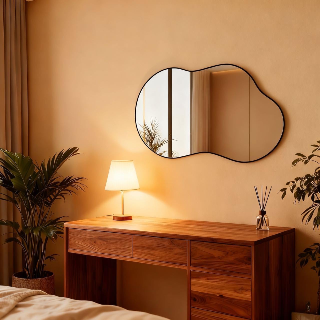 Itrue 12 Inch Small Round Decorative Wall Mirror, HD Silver-Coated Glass with Brushed Black Metal Frame, Minimalist Modern Accent Mirror for Vanity, Narrow Walls, Bathroom, Bedroom & Entryway