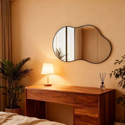Itrue 12 Inch Small Round Decorative Wall Mirror, HD Silver-Coated Glass with Brushed Black Metal Frame, Minimalist Modern Accent Mirror for Vanity, Narrow Walls, Bathroom, Bedroom & Entryway