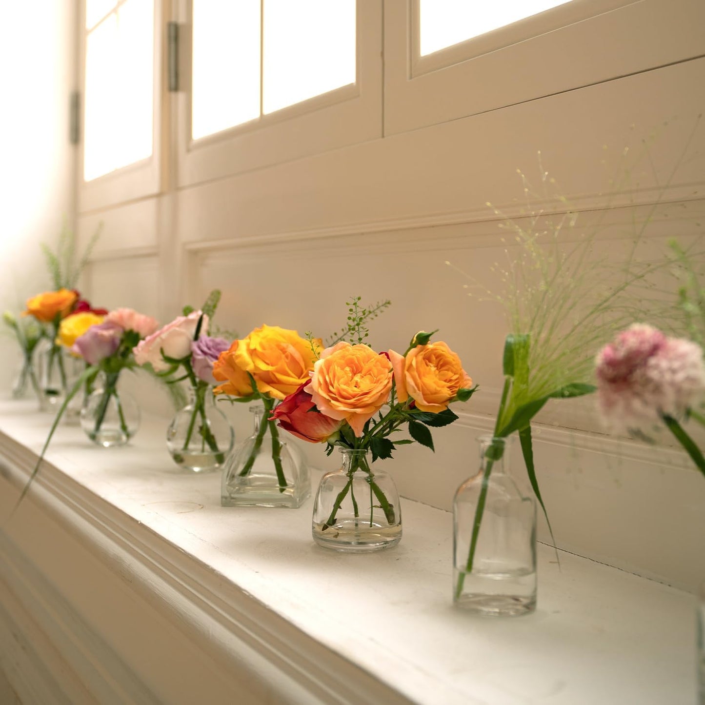Bud Vases Set of 12, Clear Glass Bud Vase in Bulk, Small Vases for Centerpiece Mini Modern Flower Vase Transparent, Wedding Party Table Home Decor