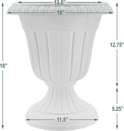 Arcadia Garden Products PL10CP Classic Traditional Plastic Urn Planter Indoor/Outdoor, 15" x 13", Brushed Copper
