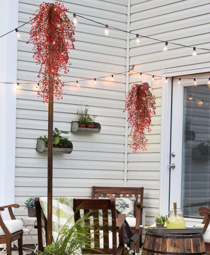 RECUTMS Fake Hanging Plants Artificial Ferns for Outdoor Hanging Faux Plants Vine Ivy Faux Fern Hanging Vines Wall Plants for Home Garden Party Wedding Decor (White 4P)