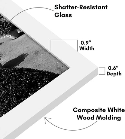Americanflat 12x18 Poster Frame with Shatter-Resistant Glass - Signature Collection - Gallery-Style Frames Made of Engineered Wood - Photo Frame for Wall Display - Black - Colors C
