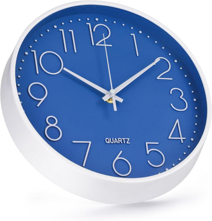 Wall Clock 12 Inch Non-Ticking Silent Modern Simple Style Round Decor Clock Gold Stereoscopic Dial Quartz Wall Clocks for Home/Office/School/Living Room/Bedroom/Kitchen