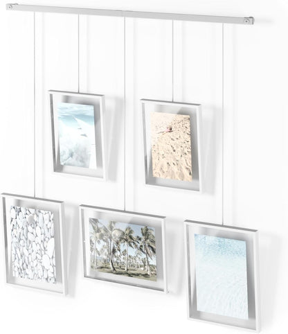 Umbra Exhibit Picture Frame Gallery Set, Adjustable Wall Collage Displays Nine Photos (Four 5x7" and Five 8x10"), Set of 9, Black