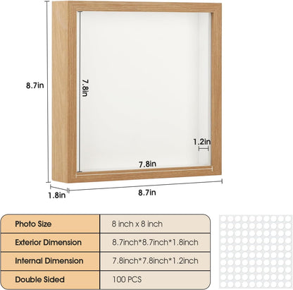 6 Pcs Shadow Box Frame - 5x5 Square Frame Display Case for Sports Memorabilia & Wedding Keepsakes - Wall Mountable Display Box for Medals, Photos, Dried Flowers (Black)